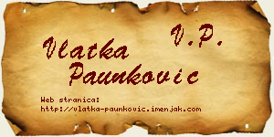 Vlatka Paunković vizit kartica